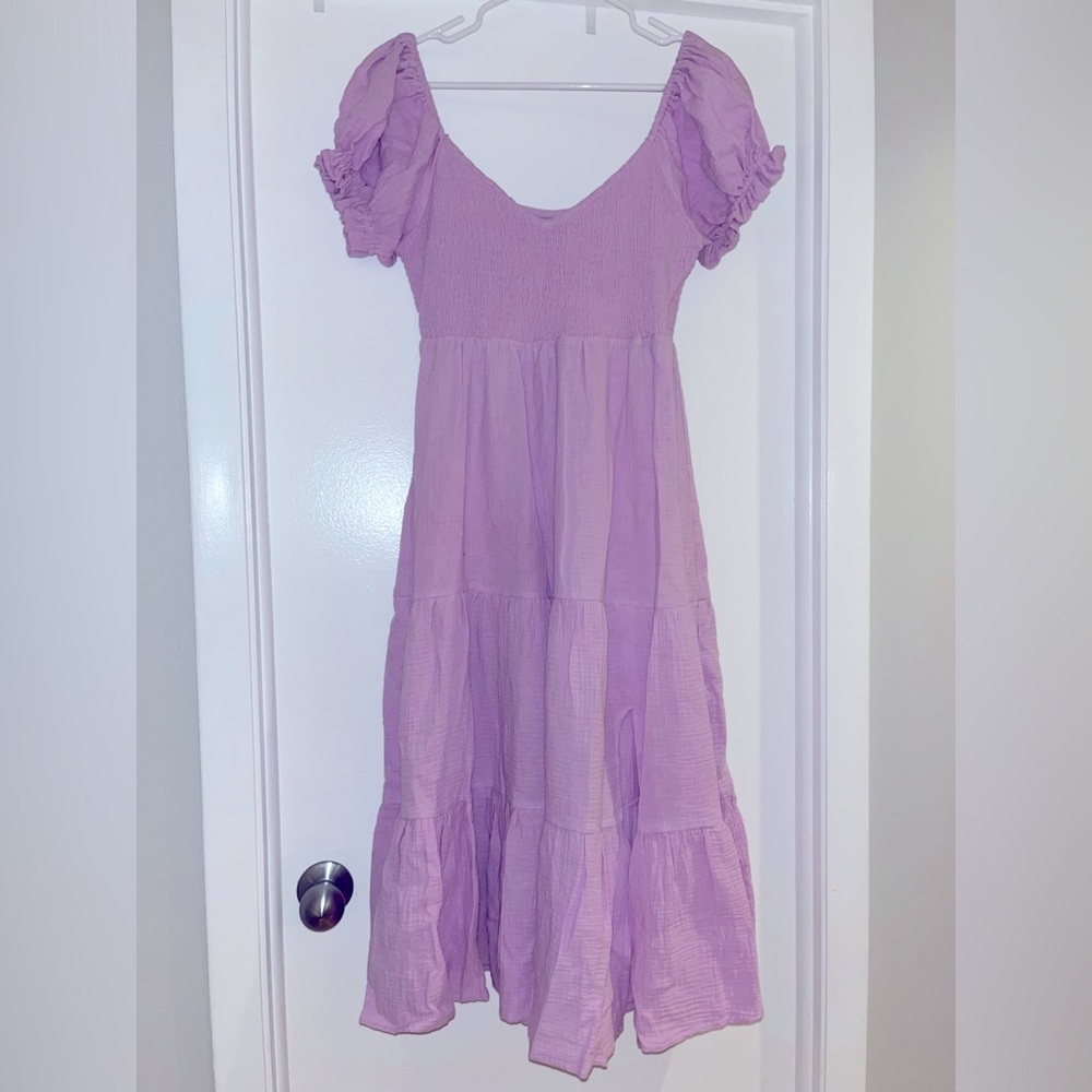 Purple Off the Shoulder Dress, Size Medium